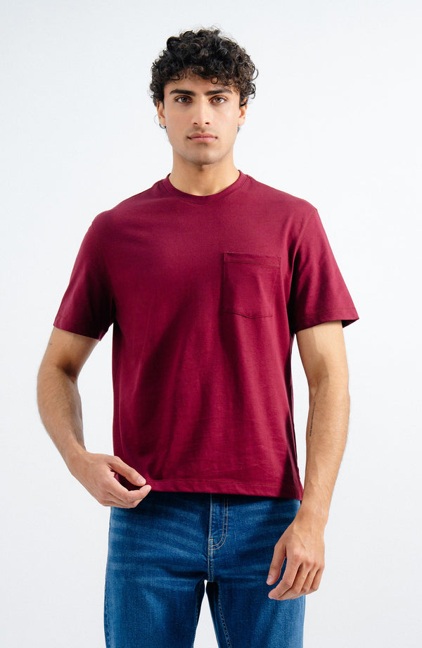 Maroon Cross T-Shirt for Men