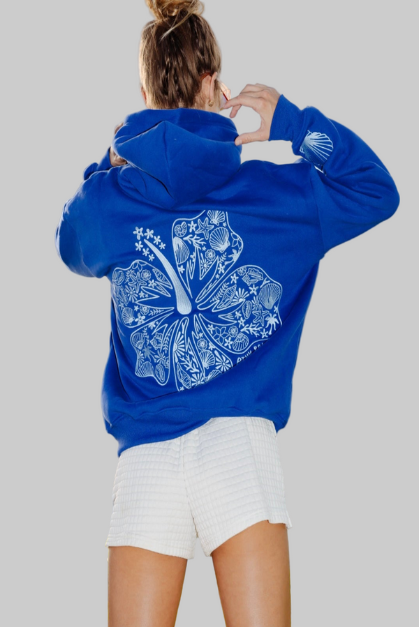 "Hawaii Hibiscus" Hoodie in Oceanic