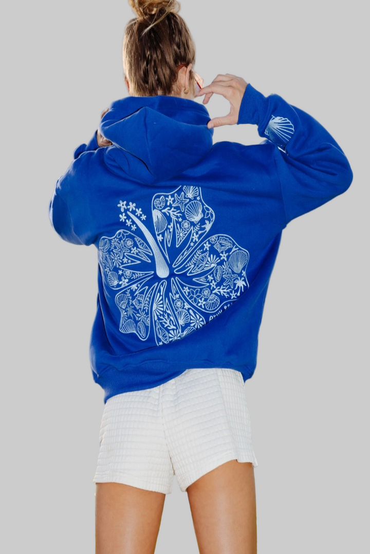 "Hawaii Hibiscus" Hoodie in Oceanic