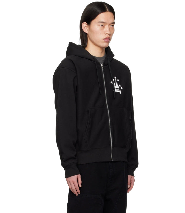 Stussy Black Regal Crown Logo Hoodie
