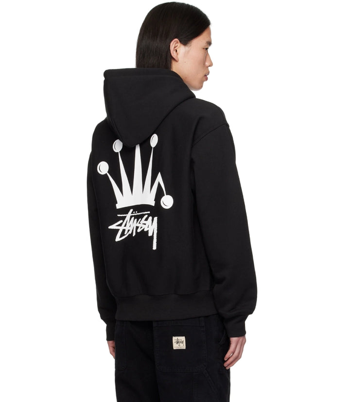 Stussy Black Regal Crown Logo Hoodie