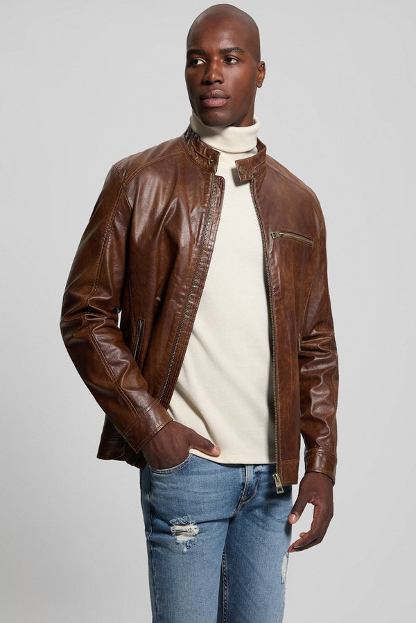 Faux-Leather Biker Jacket