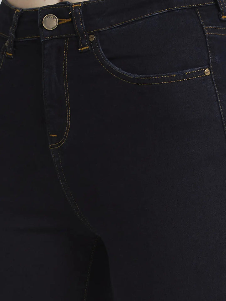 Spykar Women Dark Blue Lycra Skinny Fit Regular Length Clean Look Jeans -(Adora)