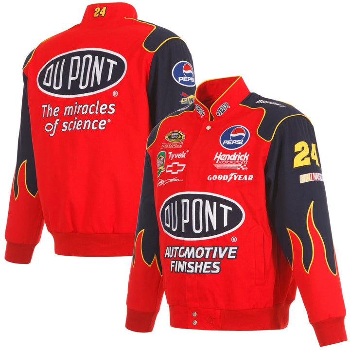 2024 Jeff Gordon JH Design NASCAR Dupont Navy-Red Uniform Full-Snap Jacket