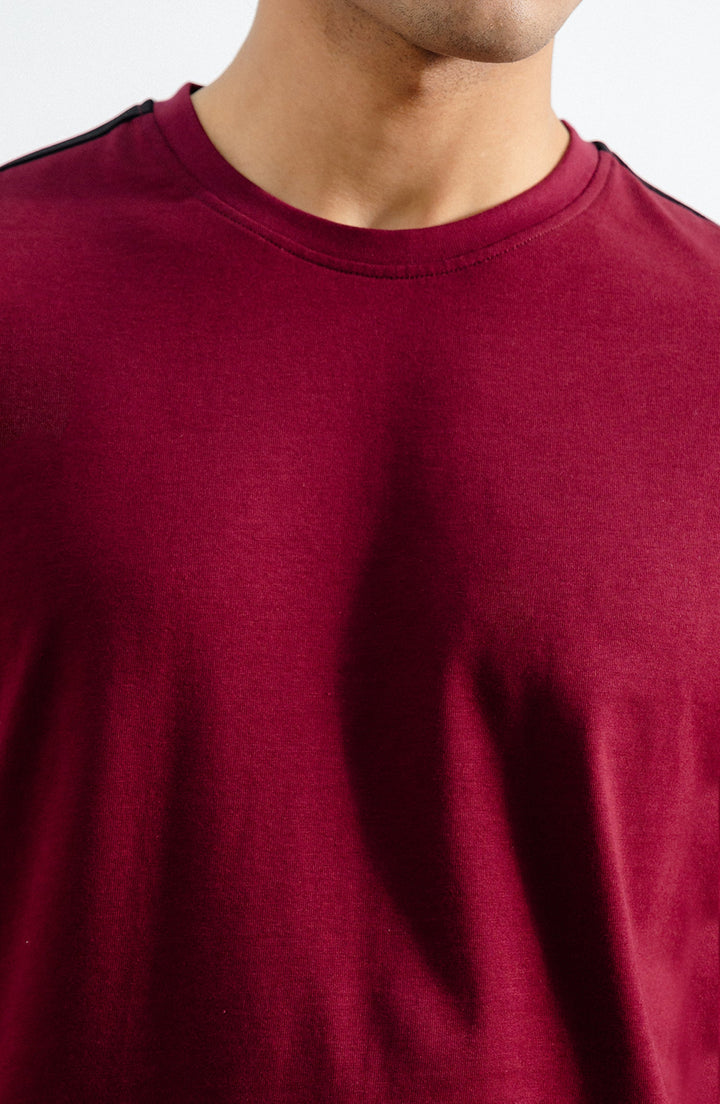 Maroon Cross T-Shirt for Men