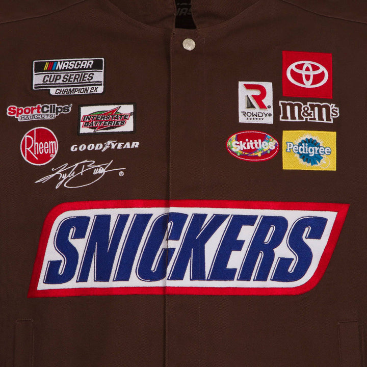 Authentic Kyle Busch Brown Snickers Full-Snap Twill Uniform Jacket JH Design