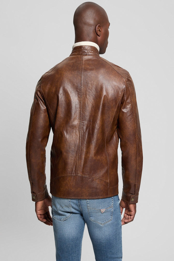 Faux-Leather Biker Jacket