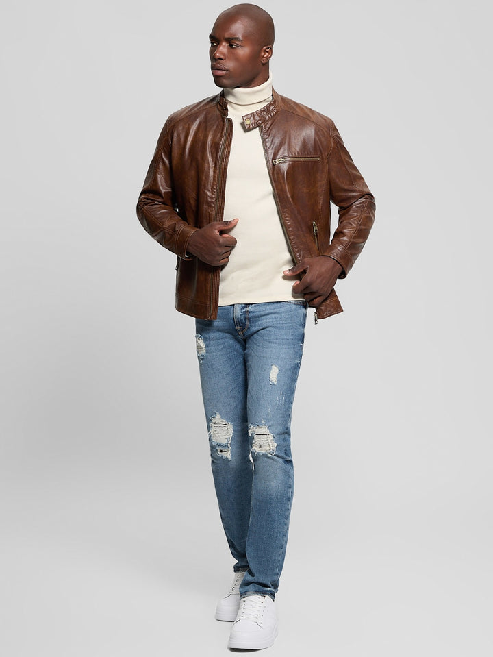 Faux-Leather Biker Jacket