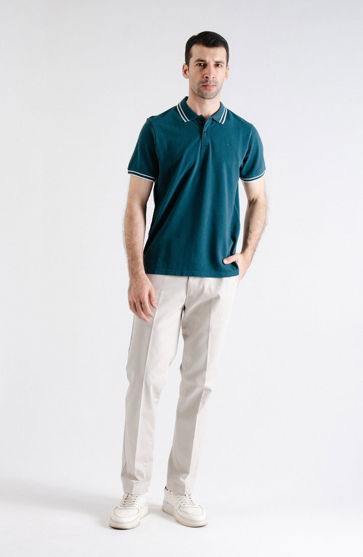 Half Sleeves Teal Polo Shirt