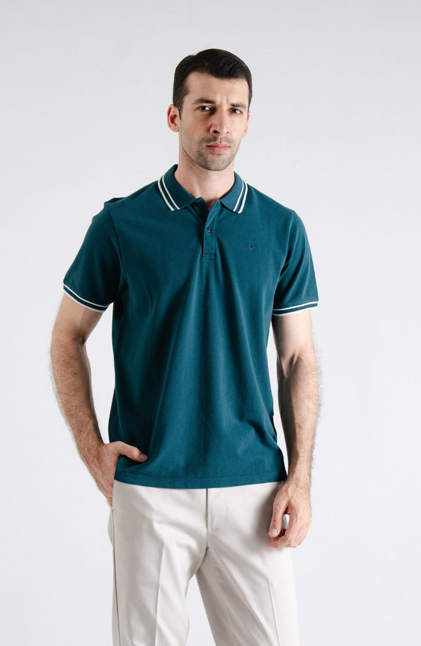 Half Sleeves Teal Polo Shirt