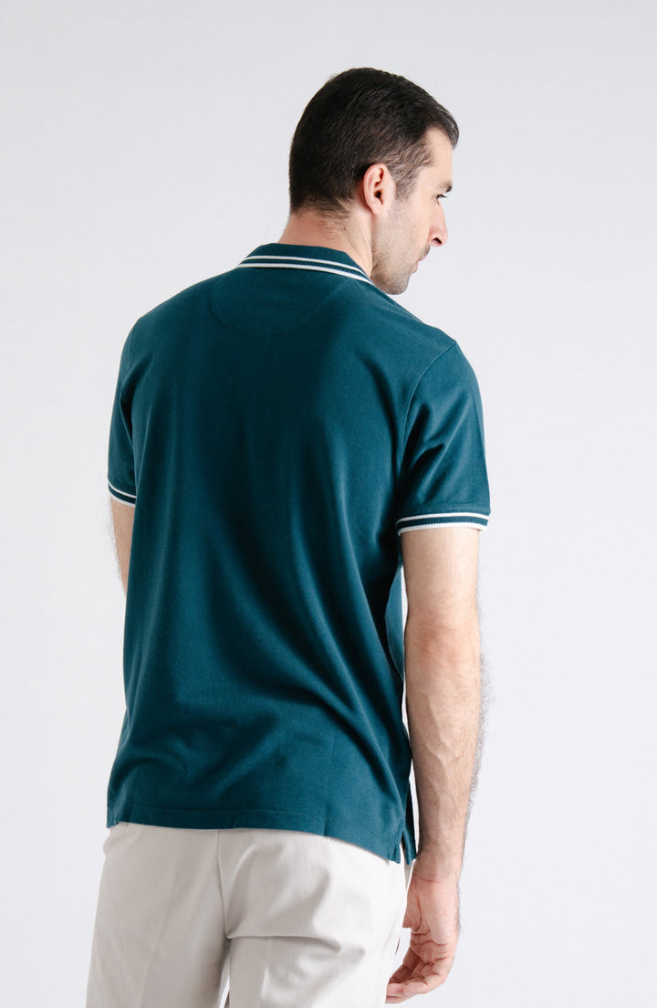 Half Sleeves Teal Polo Shirt