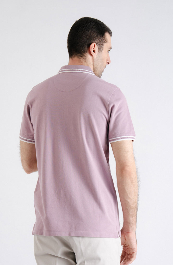 Half Sleeves Pique Lavender Polo Shirt