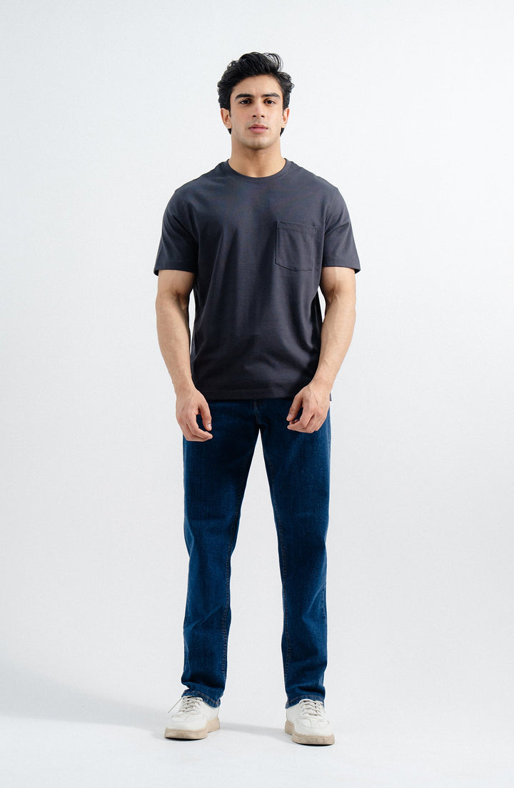 Charcoal Pocket Crew Neck T-Shirt