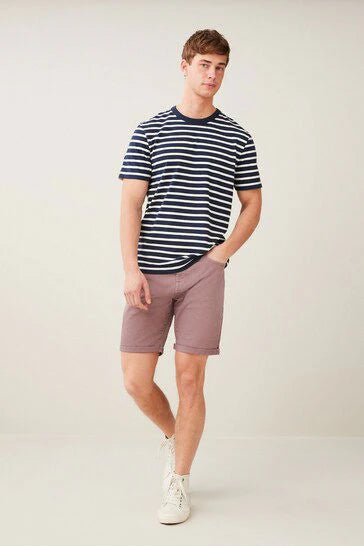 Stretch Denim Shorts For Mens Green
