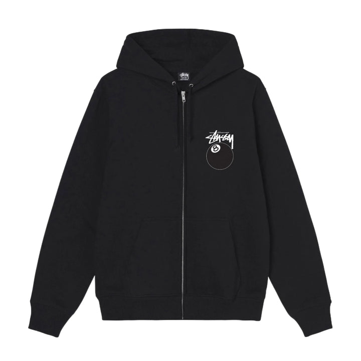 Stussy 8 Ball Full Zip Black Hoodie