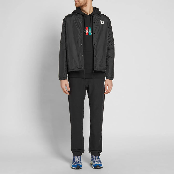 Stussy Bars Logo Appliqué Black Hoodie