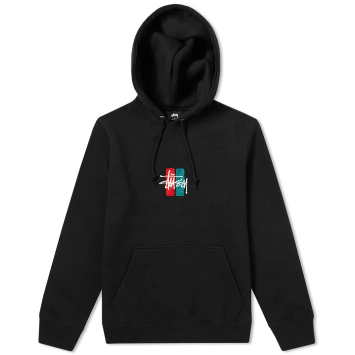 Stussy Bars Logo Appliqué Black Hoodie
