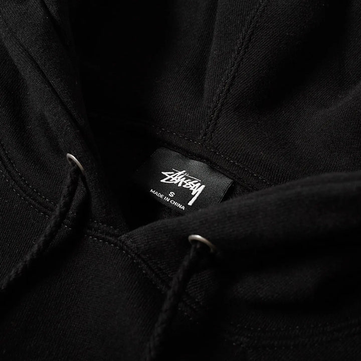 Stussy Bars Logo Appliqué Black Hoodie