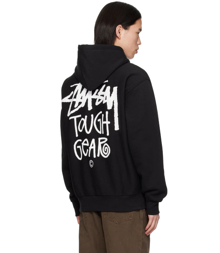 Stussy Black Tough Gear Hoodie – Dropped Shoulders Fit