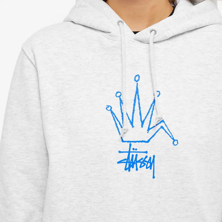 Stussy Broken Crown Embroidered Ash Hoodie