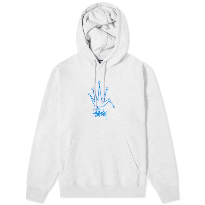 Stussy Broken Crown Embroidered Ash Hoodie