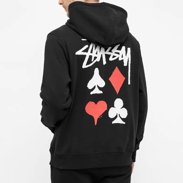 Stussy Full Deck Embroidered Black Hoodie