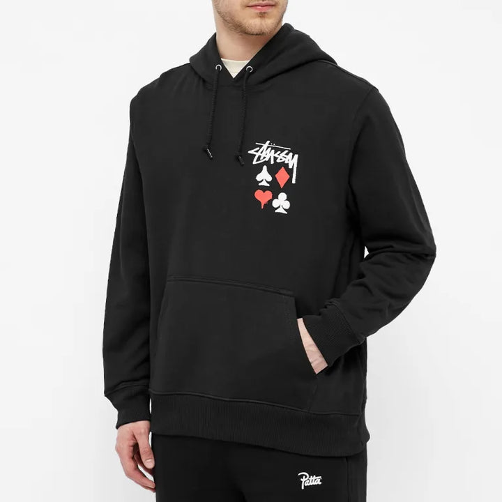 Stussy Full Deck Embroidered Black Hoodie