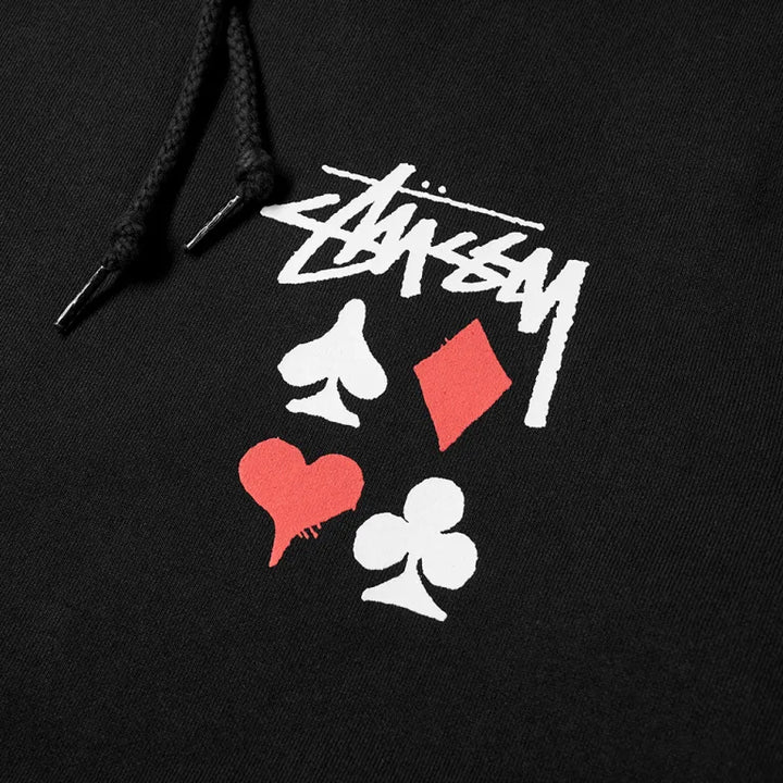 Stussy Full Deck Embroidered Black Hoodie