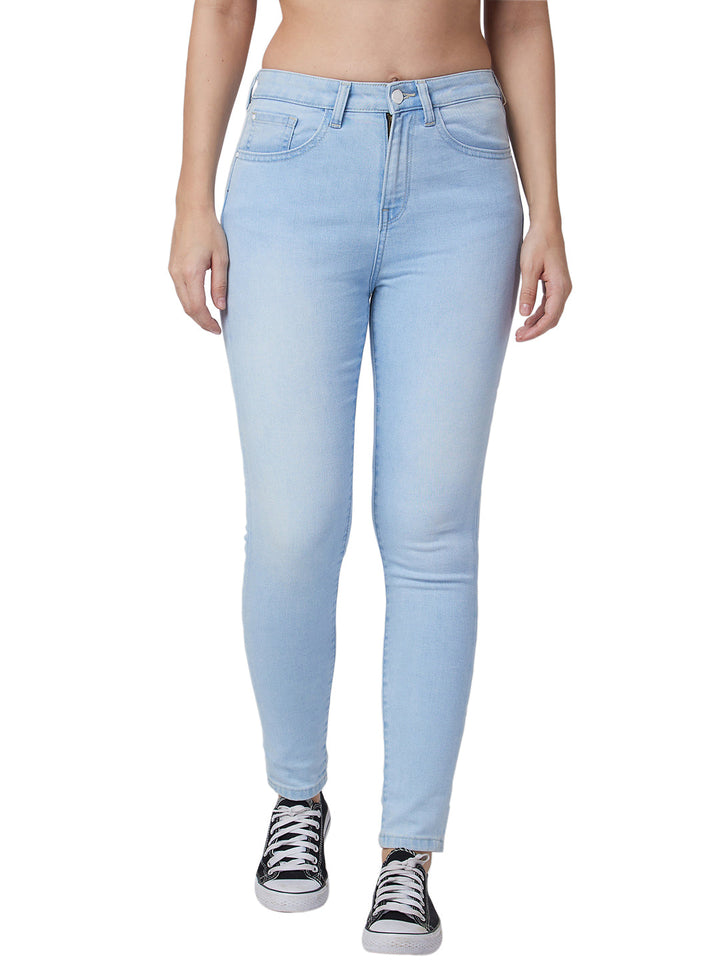 Spykar High Rise Skinny Fit Blue Jeans For Women