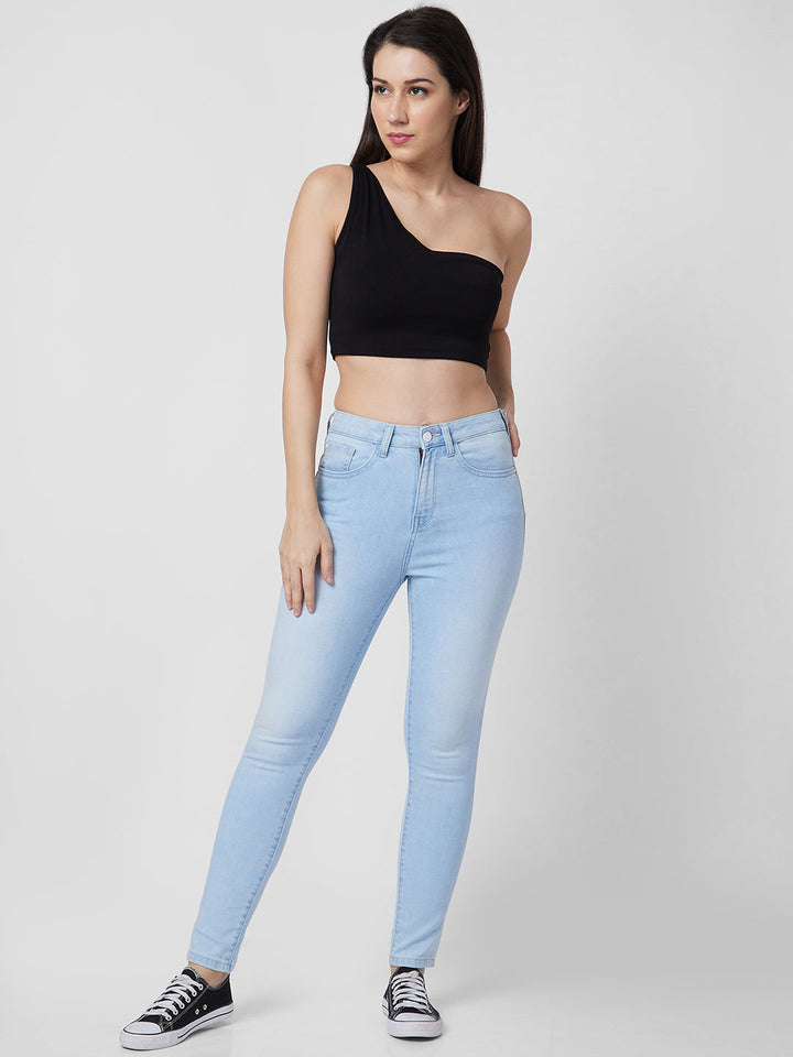 Spykar High Rise Skinny Fit Blue Jeans For Women