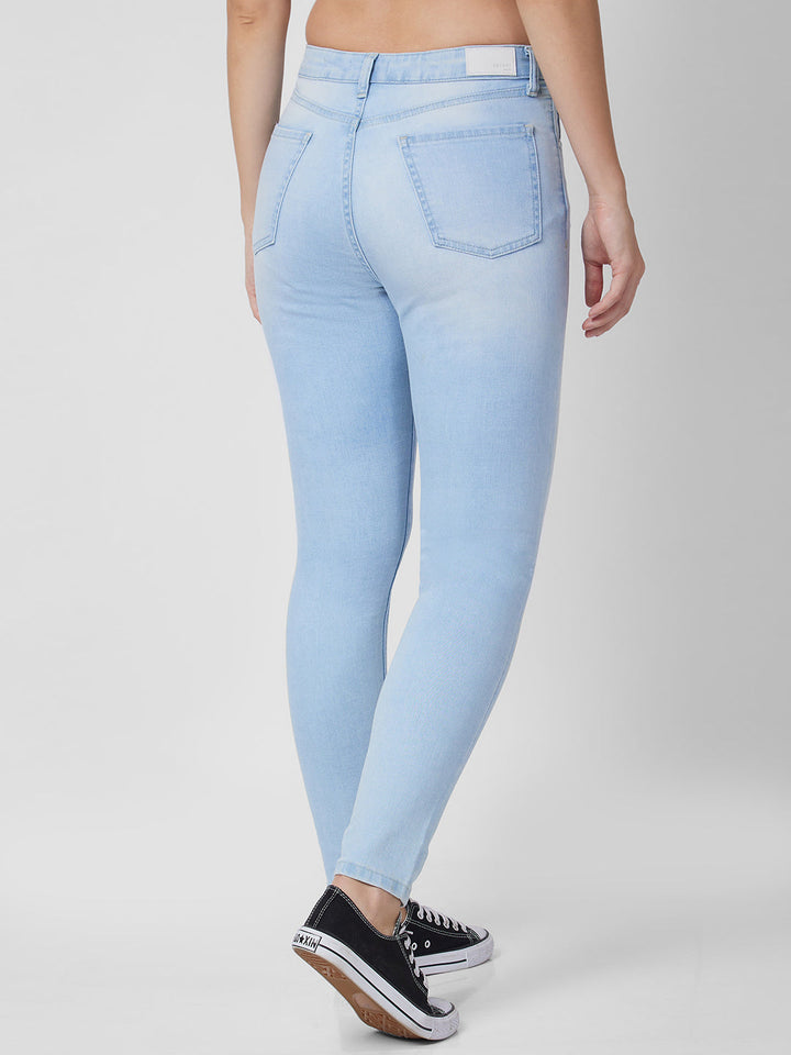 Spykar High Rise Skinny Fit Blue Jeans For Women