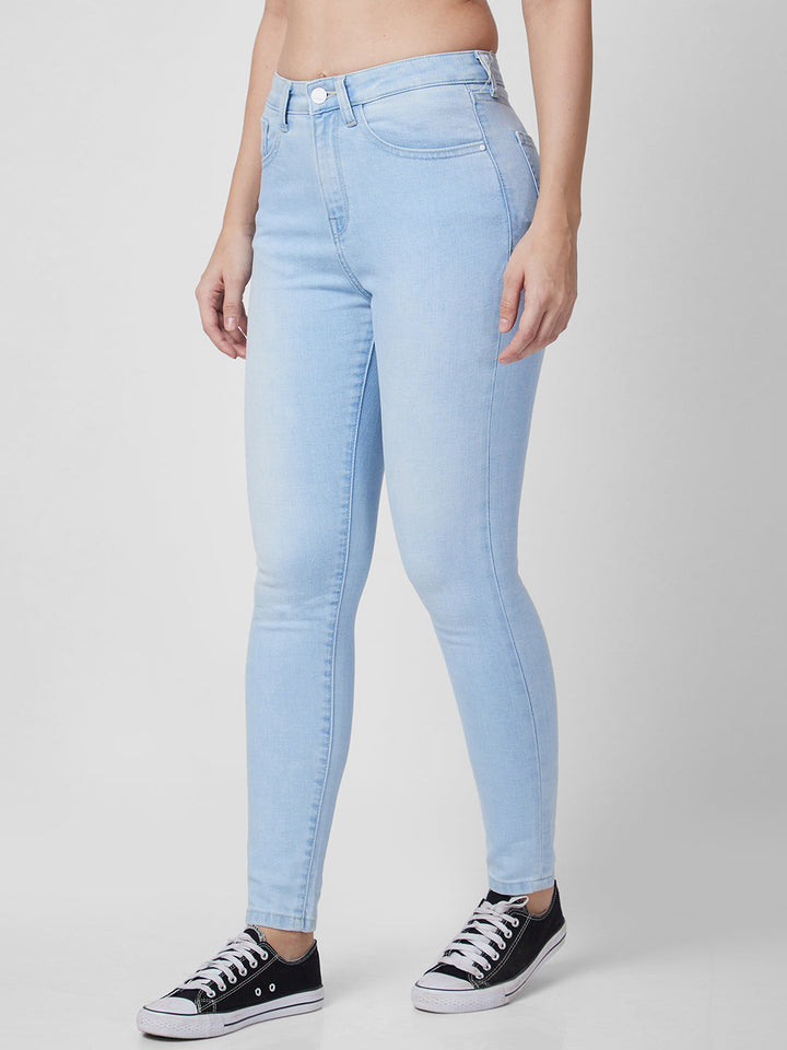 Spykar High Rise Skinny Fit Blue Jeans For Women