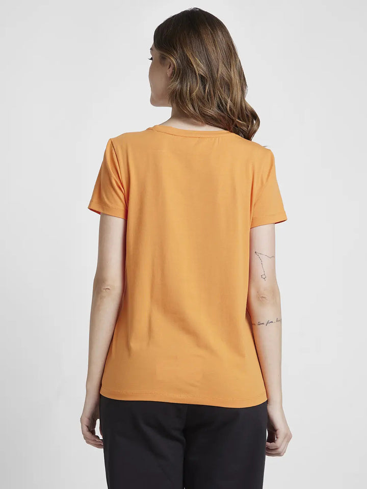 Spykar Apricot Crush Regular Fit Casual T-Shirts For Women