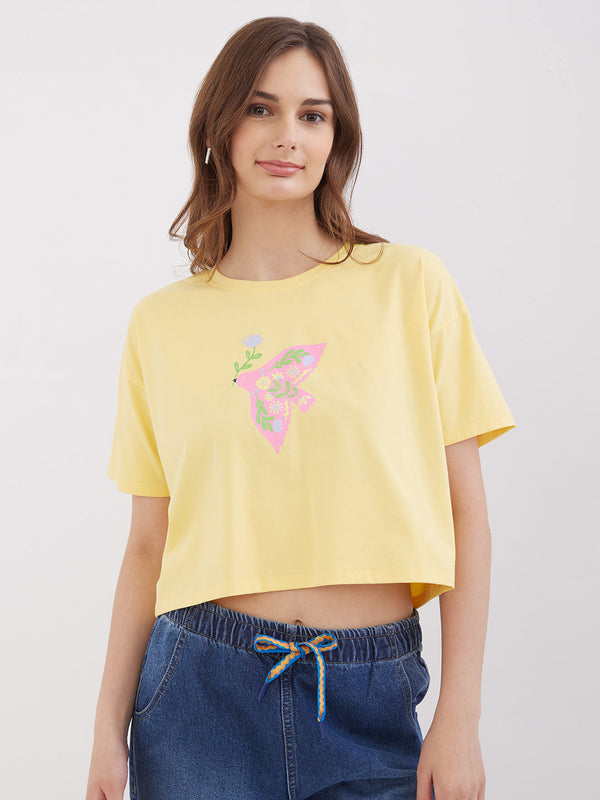 Spykar Panacotta Yellow Boxy Fit Casual For Women