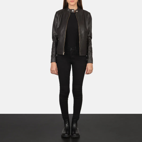 Rave Black Leather Biker Jacket