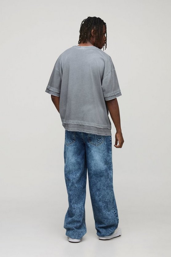 Tall Star Embossed Relaxed Fit Jeans