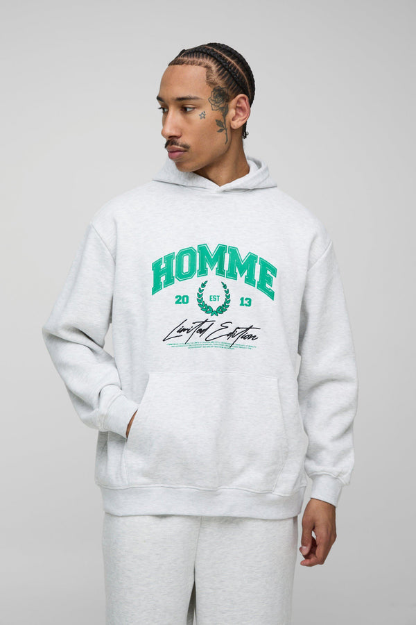 Oversized Homme Varsity Hoodie