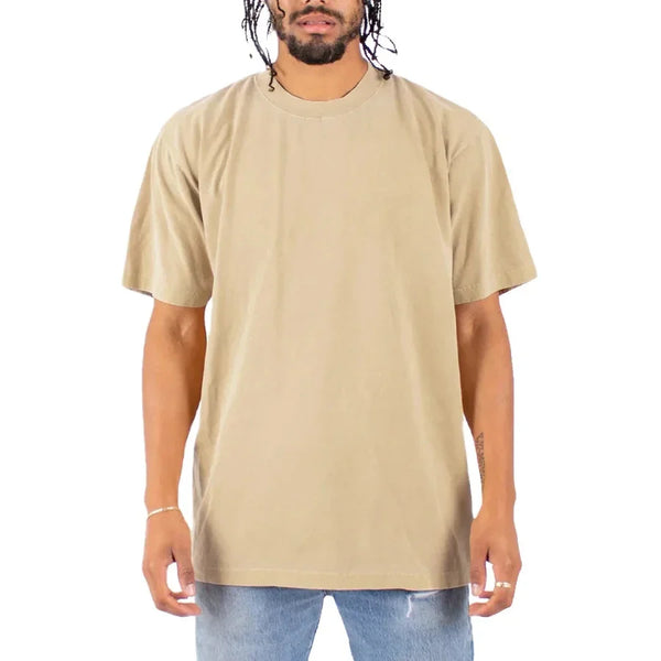 Plain Beige Drop Shoulder T-Shirt For Mens