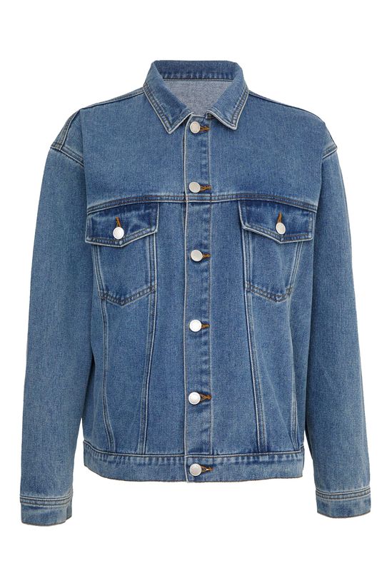 NastyGal Diamante Fringe Trim Denim Jacket