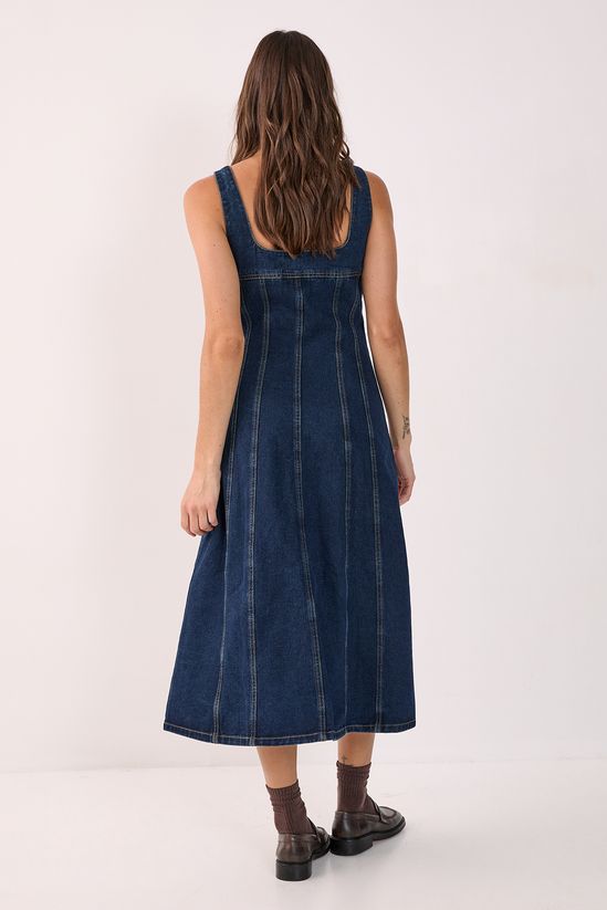 NastyGal Denim Button Through Midi Dress