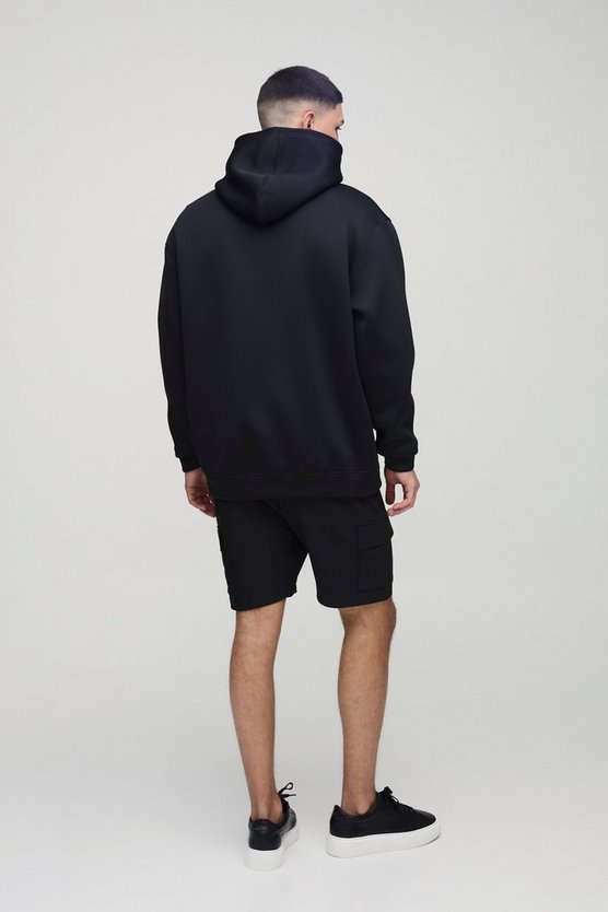 Elasticated Waist Slim Technical Stretch Pintuck Cargo Shorts