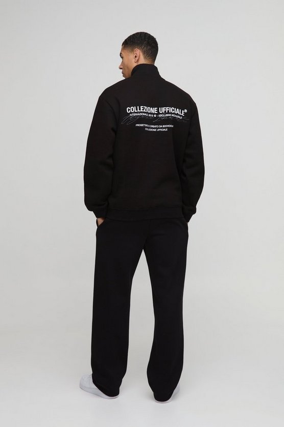 Oversized Boxy Collection Zip Funnel Neck Sweatshirt