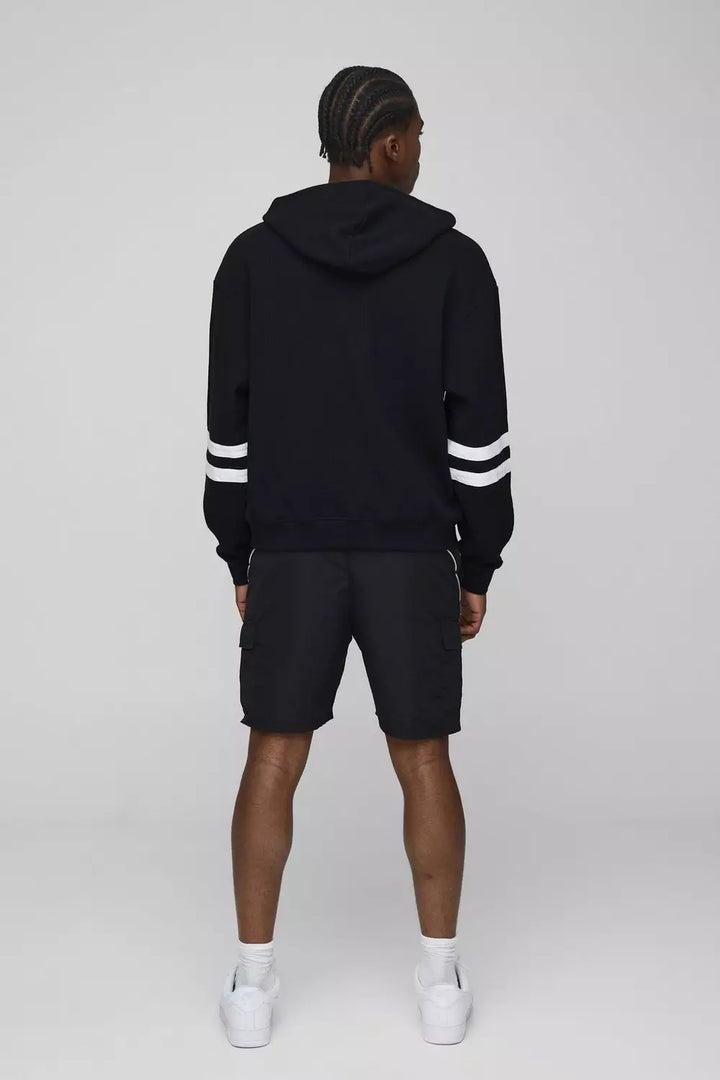Oversized Boxy Moto Waffle Hoodie