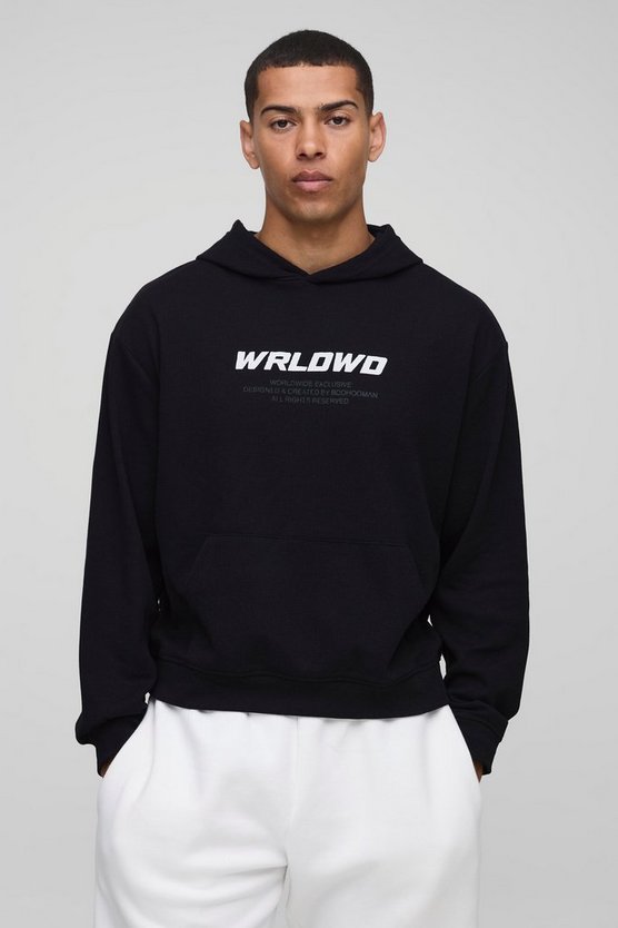 Oversized Boxy Waffle 13 Printed Hoodie