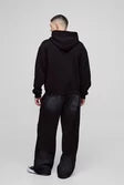 Oversized Boxy Worldwide Spray Wash Zip Through Hoodie