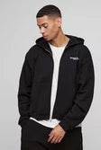 Oversized Boxy Zip Through Worldwide Graffiti Print Zip Through Hoodie