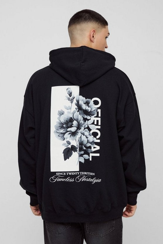 Oversized Floral Graphic Hoodie