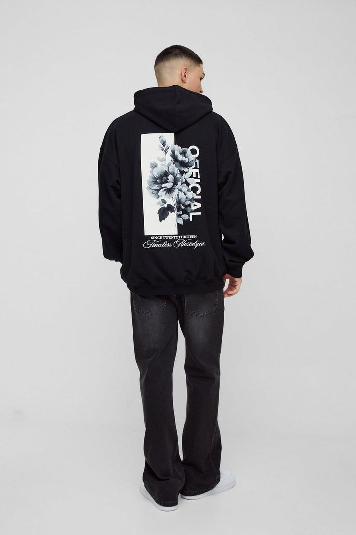 Oversized Floral Graphic Hoodie
