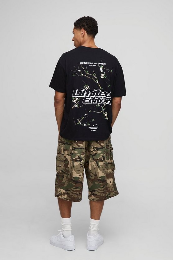 Black Oversized Limited Edition High Build Floral T-Shirt