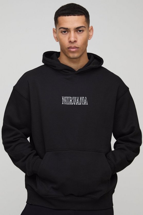 Oversized Nirvana License Printed Hoodie